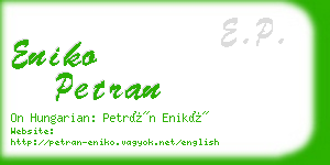 eniko petran business card